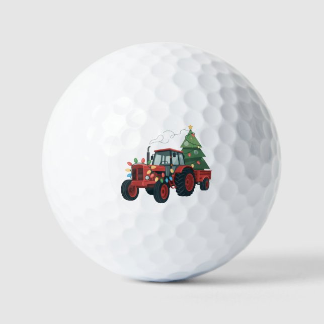 Balles De Golf Farmer Tractor Xmas Lighting Tractor Christmas   (Recto)