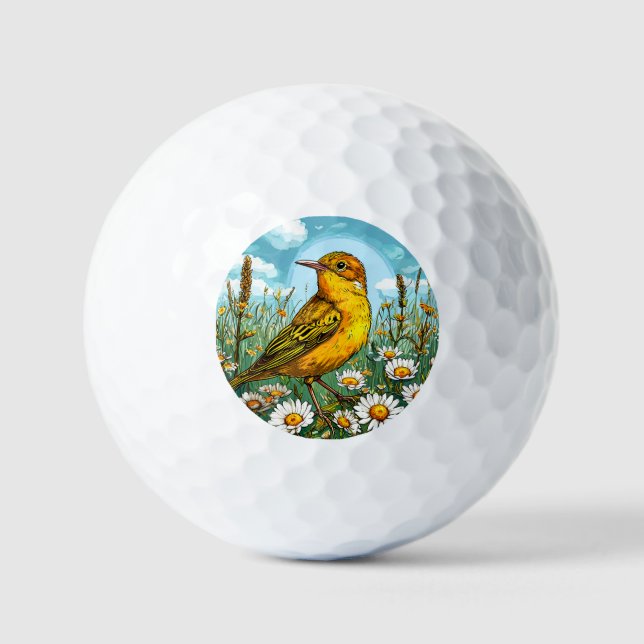 Balles De Golf Fauvette de Blyth colorée (Recto)