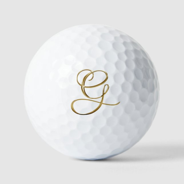 Balles De Golf Faux Gold Metallic Monogram G (Recto)
