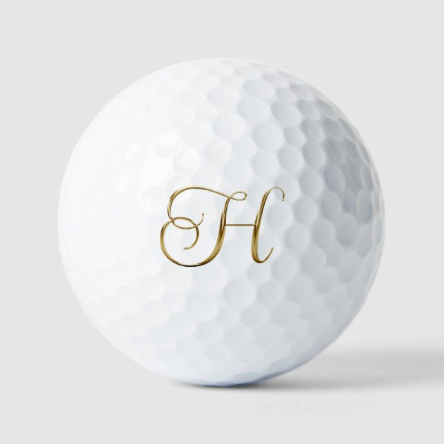 Balles De Golf Faux Gold Metallic Monogram H (Recto)