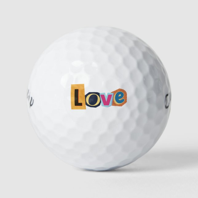 Balles De Golf Faveur de mariage romantique lettrage de scrapbook (Devant)