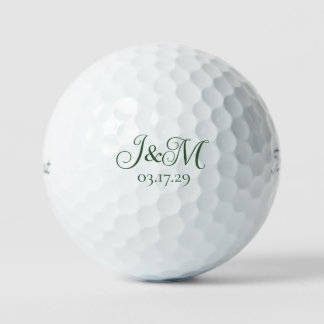 Balles De Golf Faveurs de mariage personnalisées Vert Chasseur In