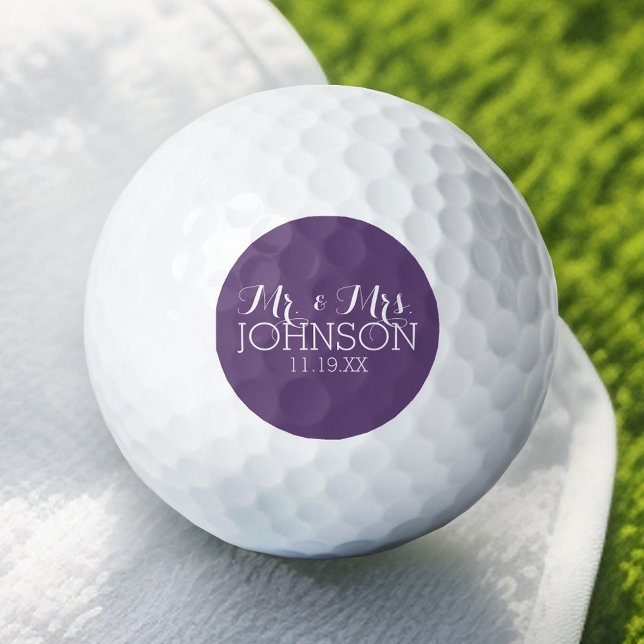 Balles De Golf Favori de mariage couleur aubergine uni pour Monsi (Personalized Golf Ball - Add Your Monogram for a Wedding Anniversary Favor)