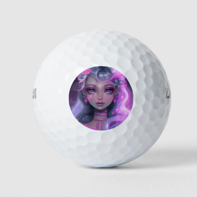 Balles De Golf Fée rose pastel douce (Devant)