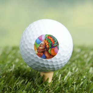 Balles De Golf Femme africaine avec cire tissu traditionnel