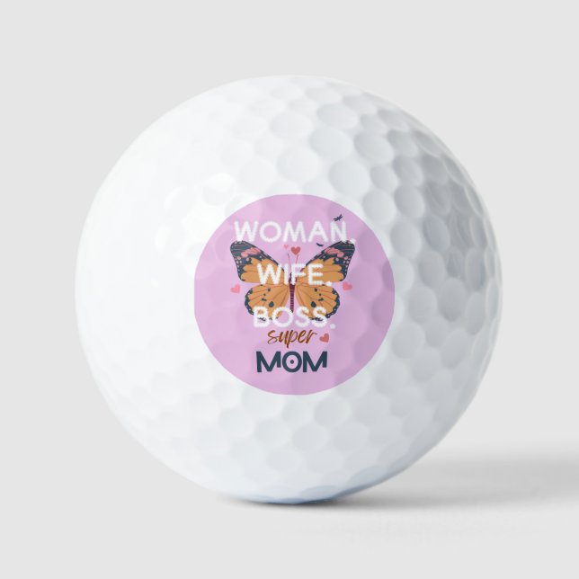 Balles De Golf Femme, femme, patron, super maman (Recto)