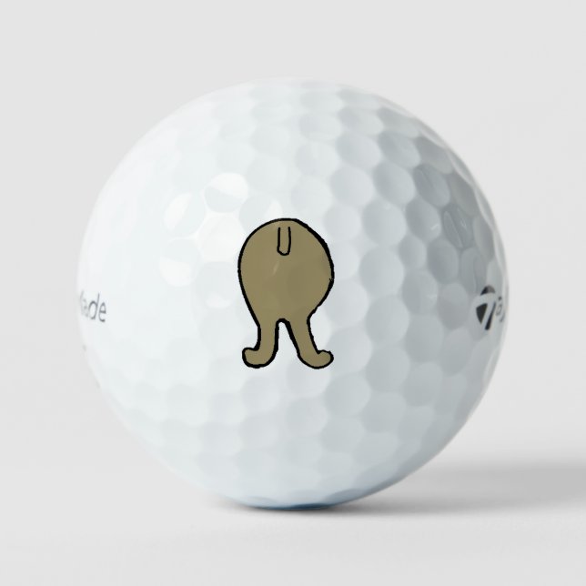 Balles De Golf fesses de caniche argent beige (Recto)