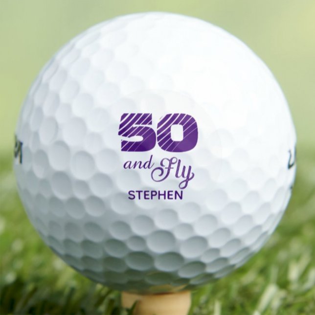 Balles De Golf Fête d'anniversaire 50 ans moderne simple nom ball (Créateur téléchargé)