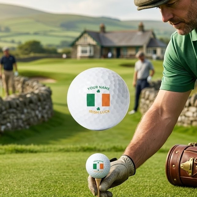 Balles De Golf Fête de la Saint-Patrick Drapeau de l'Irlande Nom  (Créateur téléchargé)