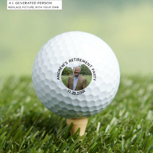 Balles De Golf Fête de retraite élégante avec photo spéciale