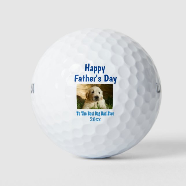 Balles De Golf Fête des pères Chien Papa Meilleur du monde jamais (Devant)
