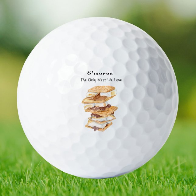 Balles De Golf Fête nationale des S'mores 10 août (Celebrate summer fun on the course with golf balls designed for National S’mores Day, August 10.)