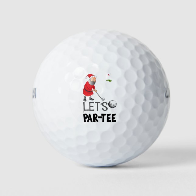 Balles De Golf Fêtons Par Tee avec le Père Noël (Devant)