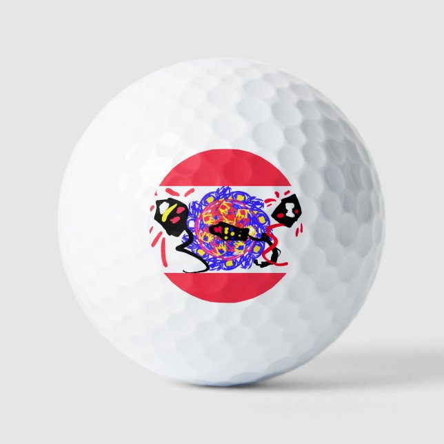 Balles De Golf Feu d'artifice art pop (Recto)