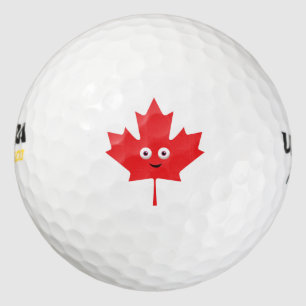 Balles De Golf Feuille d'érable heureuse