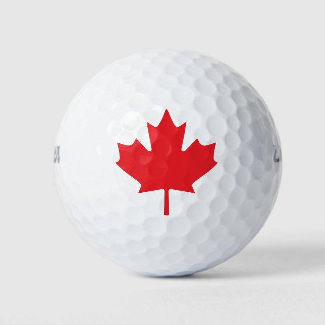 Balles De Golf Feuille d'érable rouge du drapeau du Canada (Devant)