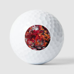 Balles De Golf Feuille orange et rouge