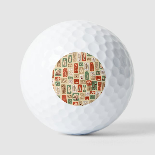 Balles De Golf Feuilles Abstraits scandinaves : Conception de car (Recto)