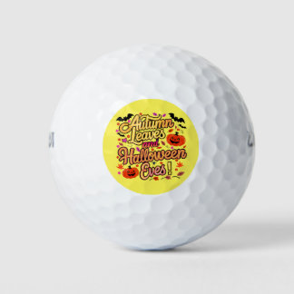 Balles De Golf Feuilles d'automne et Halloween Eves Design Art
