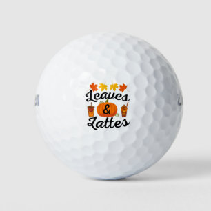 Balles De Golf Feuilles Et Latte Automne