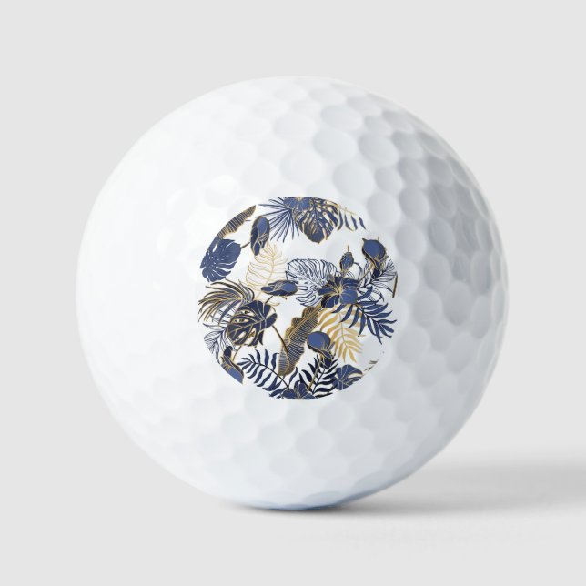 Balles De Golf Feuilles tropicaux, arrière - plan sans couture da (Recto)