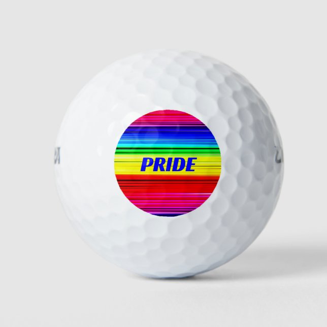 Balles De Golf FIDE Rainbow Stipes Gay LBGQT (Devant)