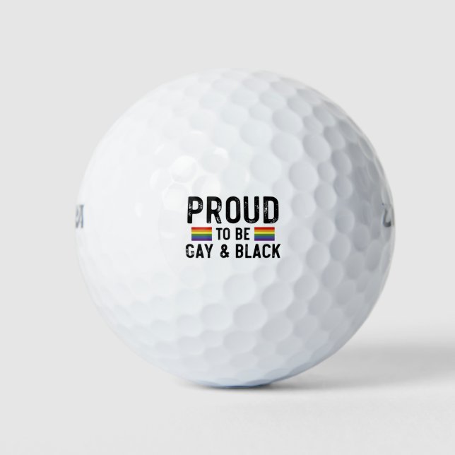 Balles De Golf Fier D'Être Gay Et Black Pride Mois 2025 (Devant)
