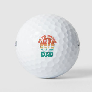 Balles De Golf Fier papa Lineman pour le cadeau des électriciens 