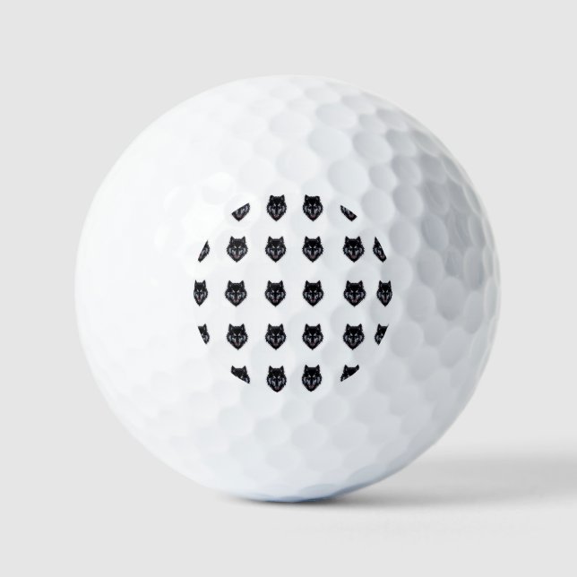 Balles De Golf  Fierce Black Wolf with Red Eyes Sticker – Dark Go (Recto)