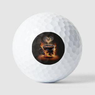 Balles De Golf Fiery Christmas Coffee Cup avec Heart Steam Art