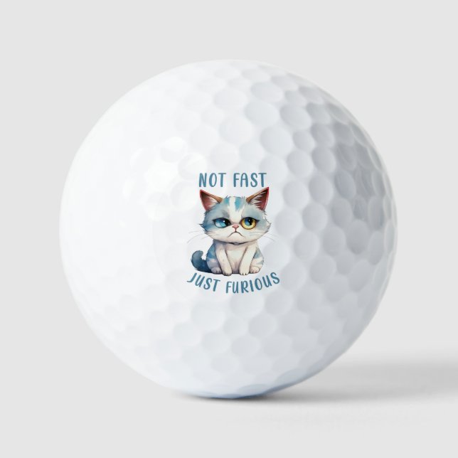 Balles De Golf Fiery Feline Spirit - Sassy Angry Cat Design (Recto)