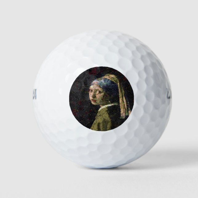Balles De Golf Fille Avec Une Fraise Élevant Beau Art Spoof (Devant)