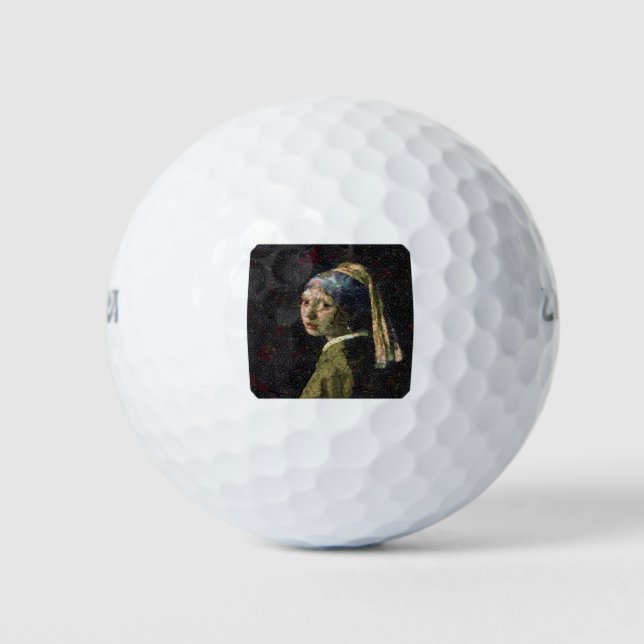 Balles De Golf Fille Avec Une Fraise Élevant Beau Art Spoof (Devant)