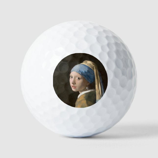 Balles De Golf Fille avec une perle d'oreille-Johannes Vermeer Ar (Recto)