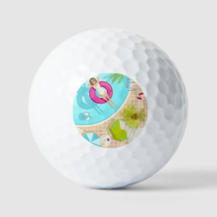 Balles De Golf Fille de piscine en bikini plage d'été