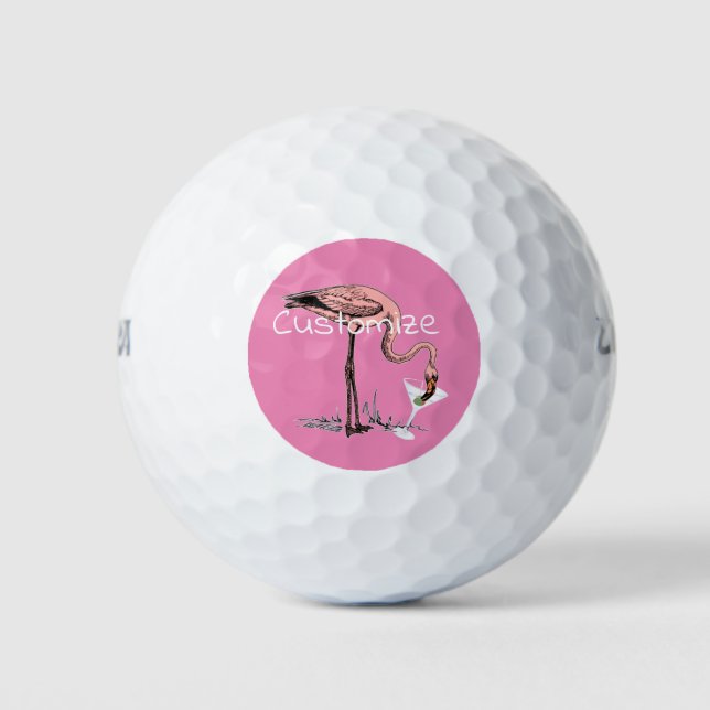 Balles De Golf Flamant rose Boire Martini Thunder_Cove (Devant)