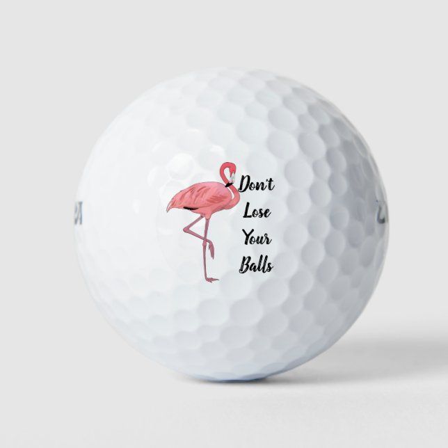 Balles De Golf Flamant rose rose Humour de golf personnalisé (Devant)