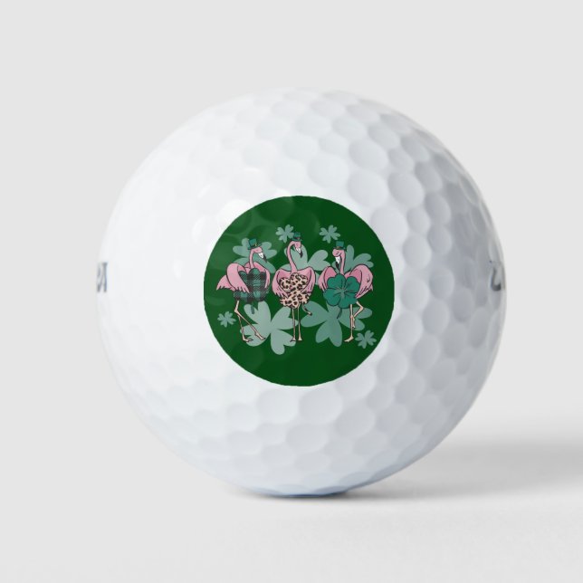 Balles De Golf Flamingo de la Saint-Patrick (Devant)