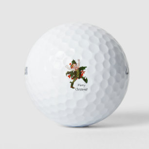 Balles De Golf Fleur de Noël Holly mignonne Vintage Floral