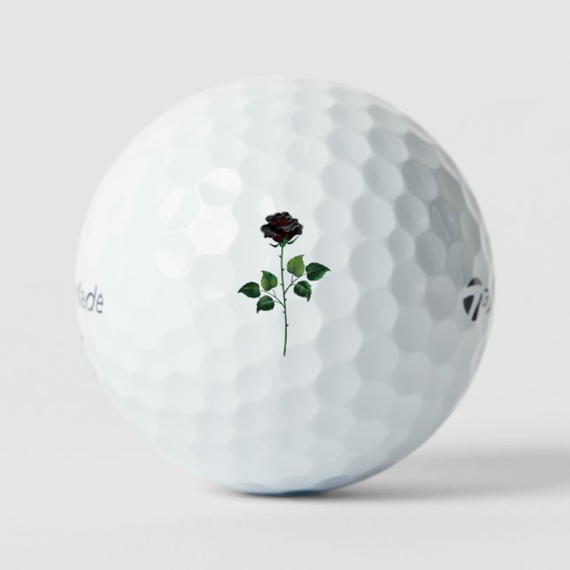 Balles De Golf Fleur de rose noire (Recto)