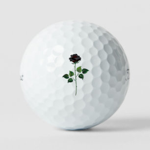 Balles De Golf Fleur de rose noire