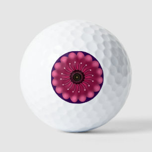 Balles De Golf Fleur Fantastique Rose Luminescente Fleur Floral