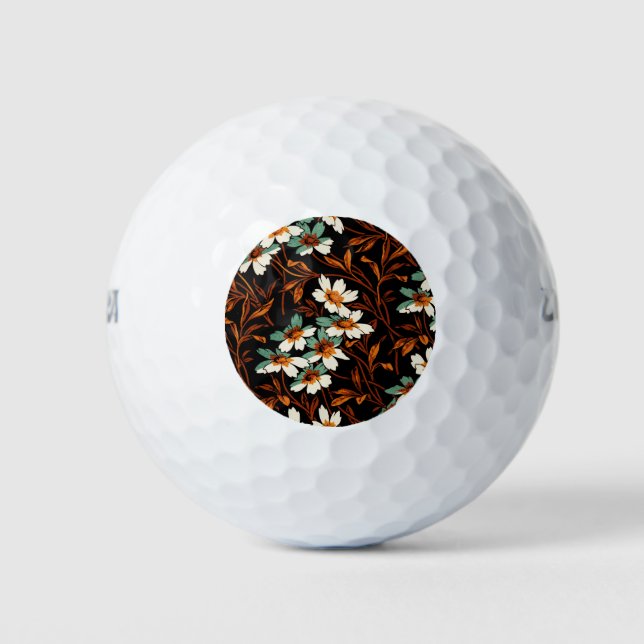 Balles De Golf Fleur gothique Motif Fleur esthétique transparente (Devant)
