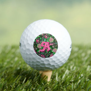 Balles De Golf Fleur sauvage de fleurs de chlipper rose