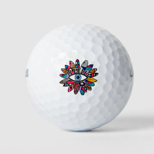 Balles De Golf Fleur vive des yeux mal grecs