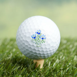 Balles De Golf Fleurs de Crocus avec valeur de texte