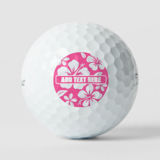 Balles De Golf Fleurs de plage rose tropicale