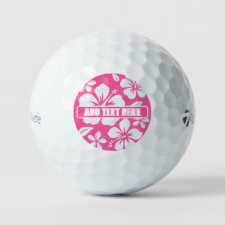 Balles De Golf Fleurs de plage rose tropicale
