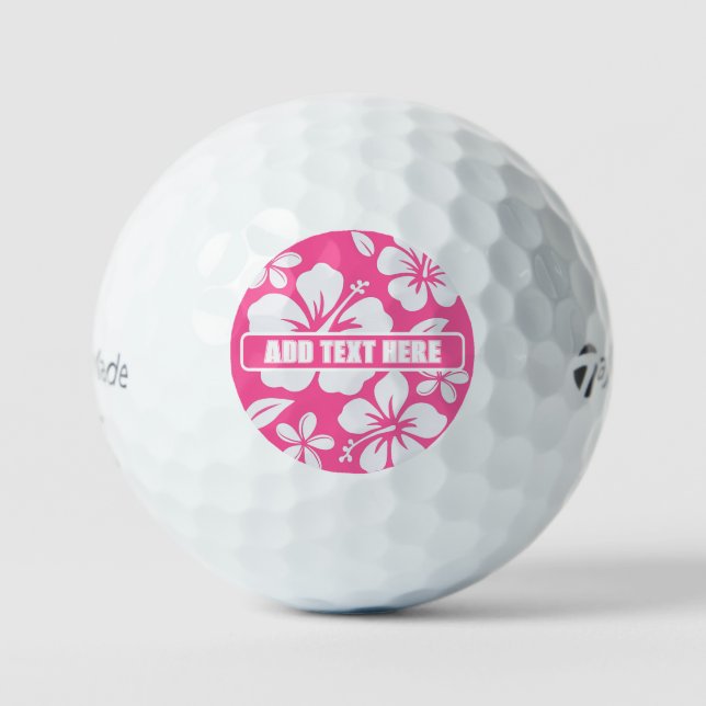 Balles De Golf Fleurs de plage rose tropicale (Recto)
