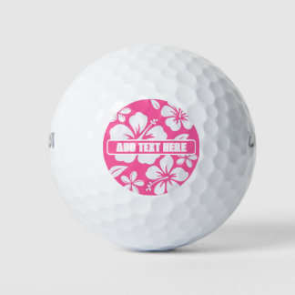 Balles De Golf Fleurs de plage rose tropicale